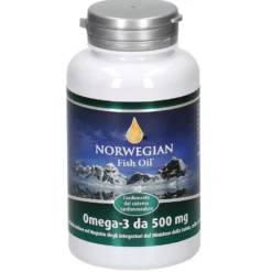 Norwegian Fish Oil Omega-3 500 mg - Integratore per il cuore e il cervello, 180 capsule