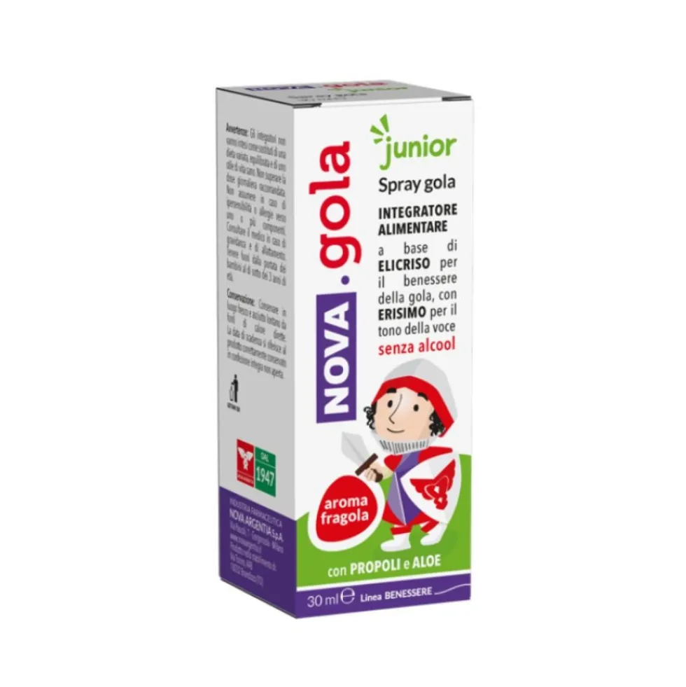 Nova Argentia Nova. Gola Junior Spray per la Gola Bambini alla Fragola, 30ml