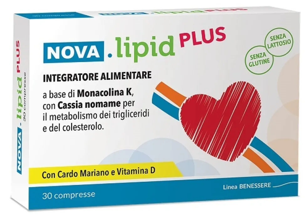 Nova Argentia Nova Lipid Plus - Integratore per il colesterolo e i trigliceridi, 30 compresse