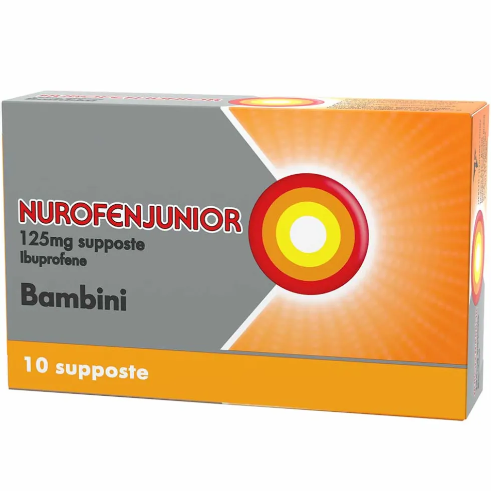 Nurofenjunior Supposte 125mg Ibuprofene Febbre e Dolore, 10 Supposte