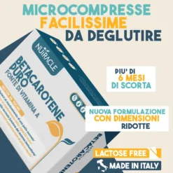 Nutracle Betacarotene 100mg Integratore Pelle Vista e Difese, 160 Compresse