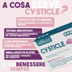 Nutracle Cysticle 1000mg Integratore Vie Urinarie e Difese, 60 Compresse