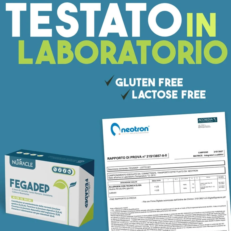Nutracle FegaDep 550mg Integratore Fegato e Depurazione, 40 Compresse