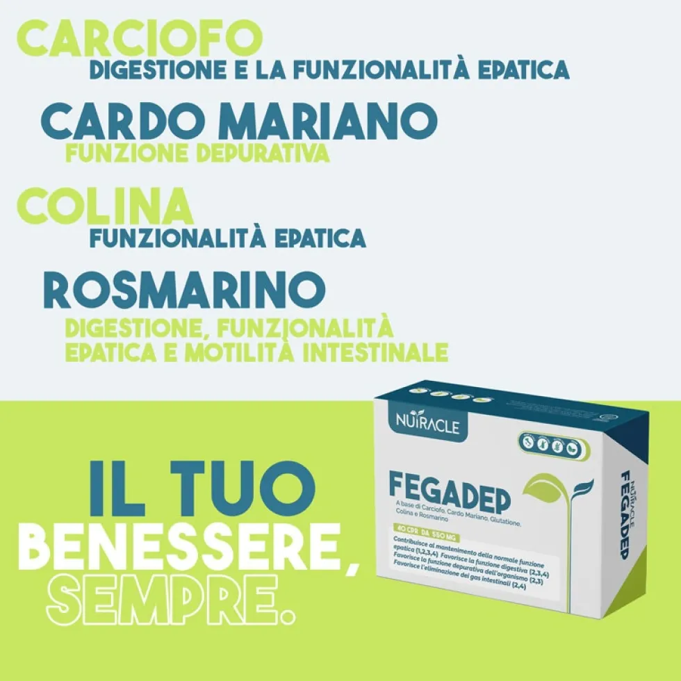 Nutracle FegaDep 550mg Integratore Fegato e Depurazione, 40 Compresse