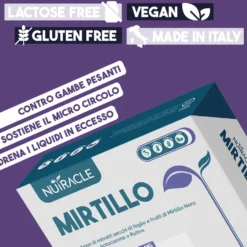 Nutracle Mirtillo Nero 600mg Integratore Microcircolo Drenaggio e Vie Urinarie, 60 Compresse