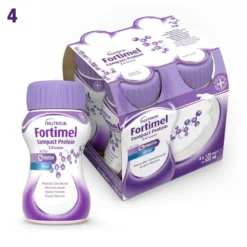 Nutricia Fortimel Compact Protein Supplemento Nutrizionale Iperproteico Ipercalorico Gusto Neutro, 4x125ml