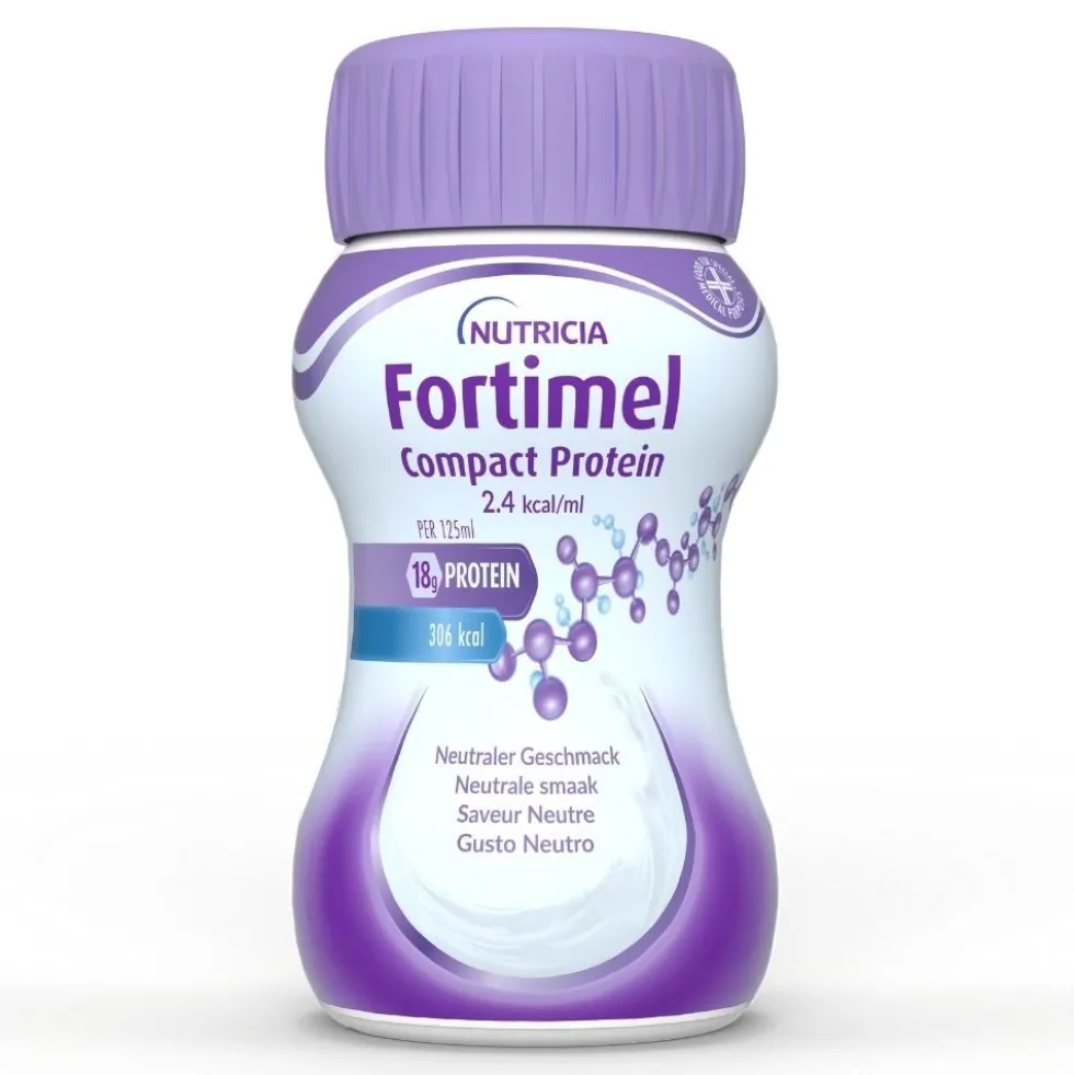 Nutricia Fortimel Compact Protein Supplemento Nutrizionale Iperproteico Ipercalorico Gusto Neutro, 4x125ml