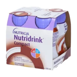Nutricia Nutridrink Compact Supplemento Nutrizionale Completo in Volume Ridotto Gusto Cioccolato, 4x125ml