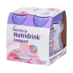 Nutricia Nutridrink Compact Supplemento Nutrizionale Orale Completoin Volume Ridotto Gusto Fragola, 4x125ml