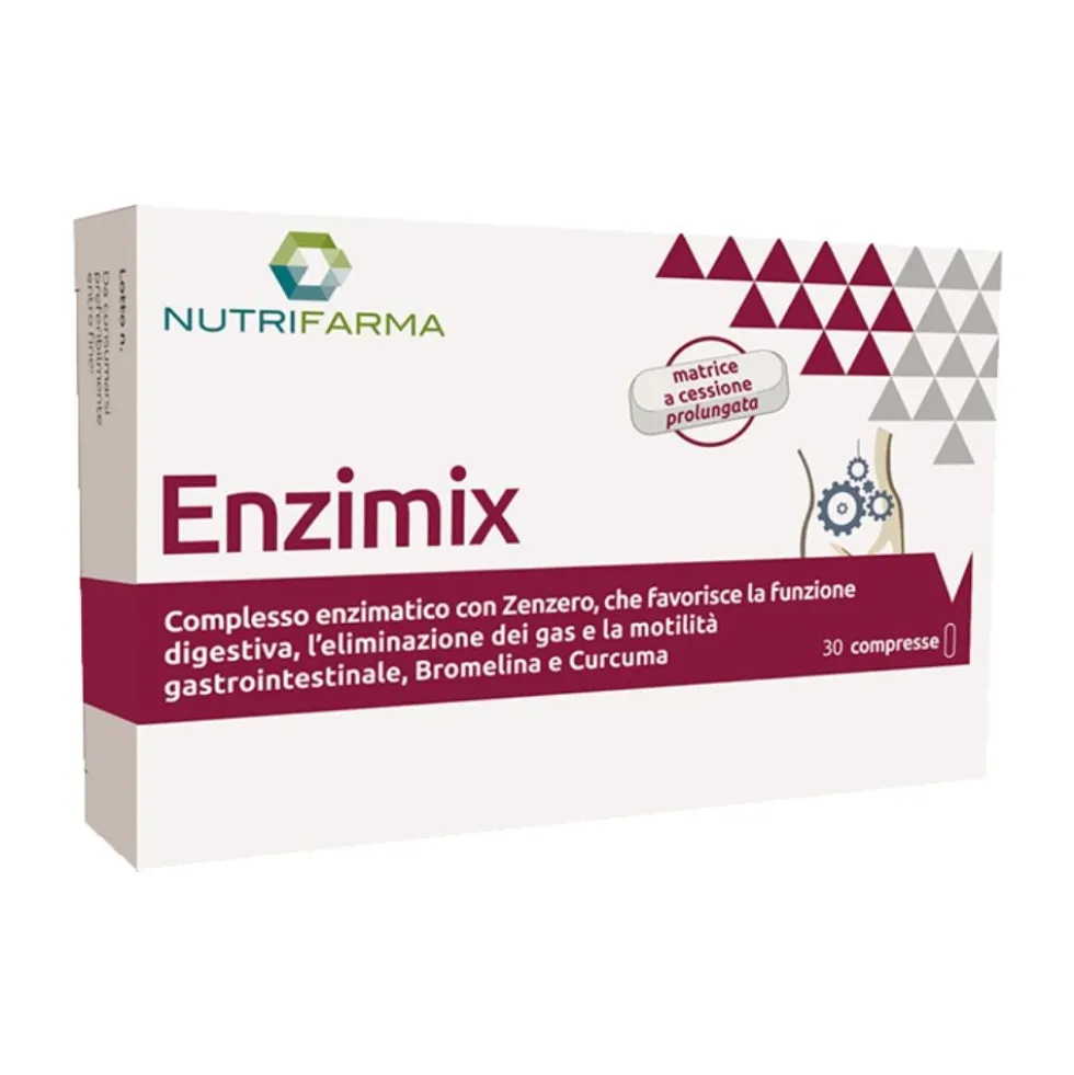Nutrifarma Enzimix Integratore Alimentare Apparato Gastrointestinale, 30 Compresse