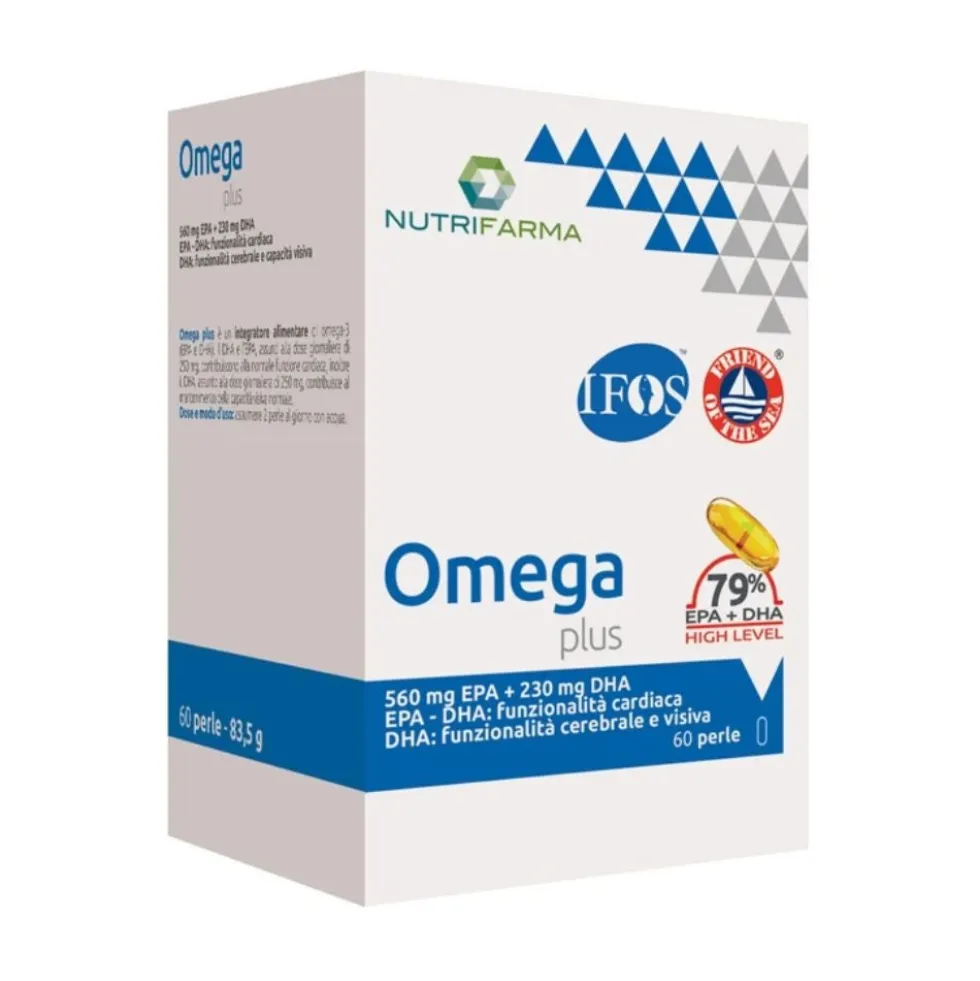 Nutrifarma Omega Plus 79% Integratore Benessere Cardiovascolare, 60 perle