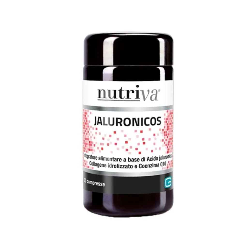 Nutriva Jaluronicos - Integratore alimentare per l'elasticità della pelle, 30 compresse da 700 mg