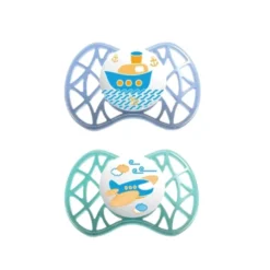 Nuvita Succhietto AIR 55 con Tettarella Simmetrica 0-6m+ colore Blu e Tiffany, 2 succhietti