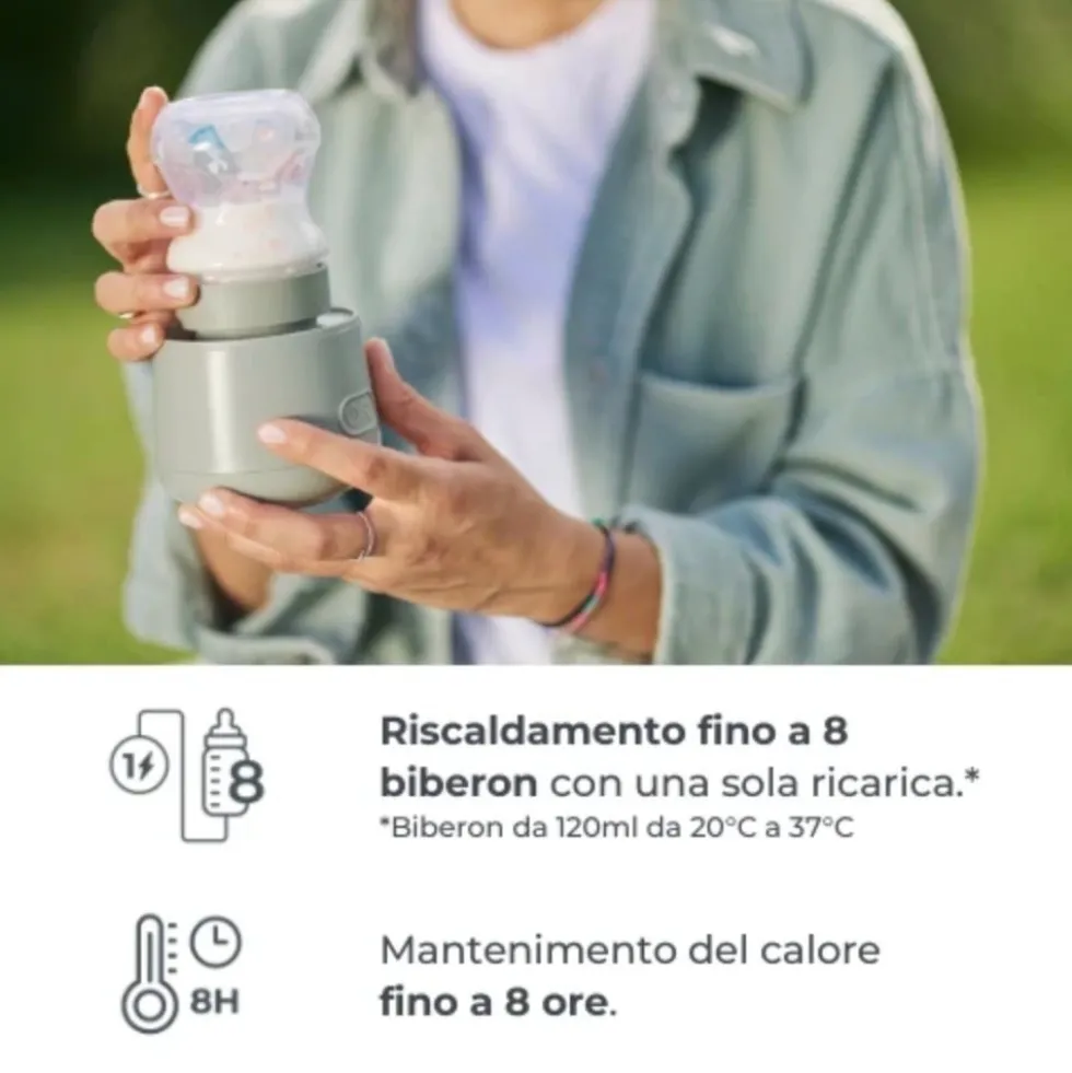 Nuvita Warm'n'Go - Scaldabiberon portatile universale per il latte e l'acqua, 1 pezzo