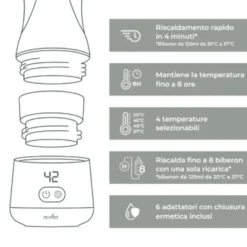 Nuvita Warm'n'Go - Scaldabiberon portatile universale per il latte e l'acqua, 1 pezzo