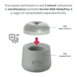 Nuvita Warm'n'Go - Scaldabiberon portatile universale per il latte e l'acqua, 1 pezzo