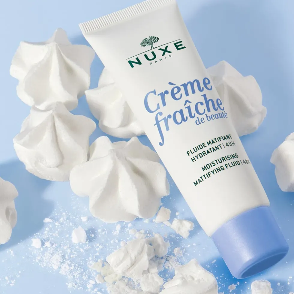 Nuxe Crème Fraiche de Beauté Fluido Opacizzante Idratante 48H Pelle Mista, 50ml