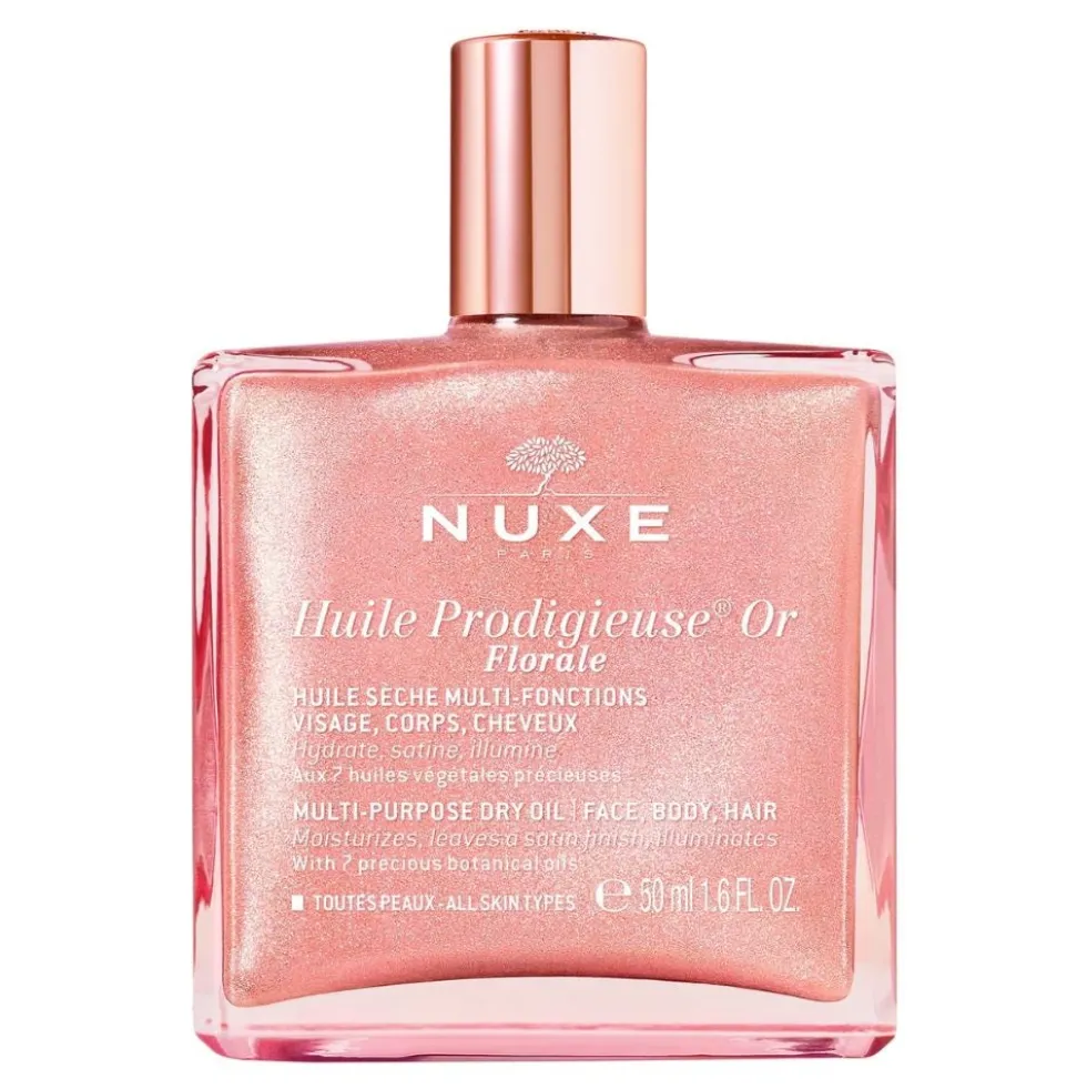 Nuxe Huile Prodigieuse Or Florale - Olio secco illuminante per la pelle e i capelli, 50 ml