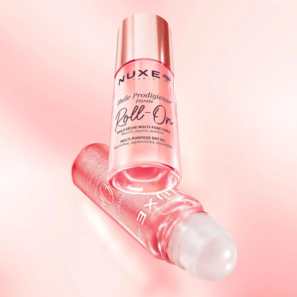 Nuxe Huile Prodigieuse Or Florale Roll-On - Olio secco illuminante per la pelle e i capelli, 60 ml