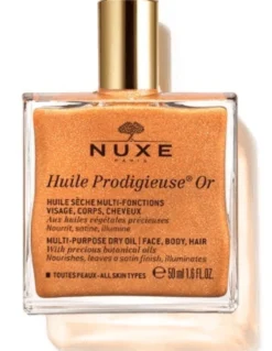 Nuxe Huile Prodigieuse Or - Olio secco illuminante e nutriente per corpo, viso e capelli, 50 ml