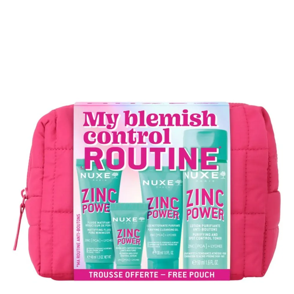 Nuxe My Blemish Control Routine - Zinc Power Gel detergente 30ml + Lozione 50ml + Siero 5ml + Fluido 40ml