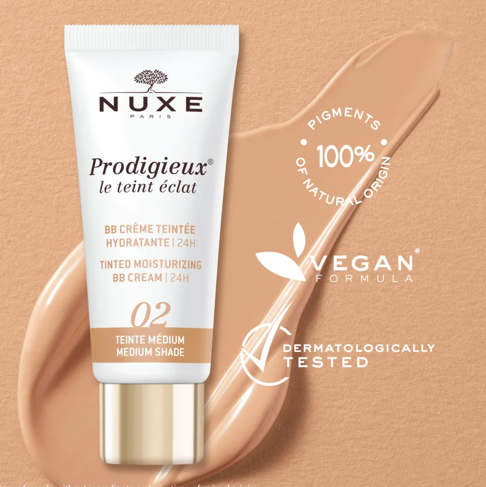 Nuxe Prodigieux Le Teint Eclat - Crema colorata tonalità media per uniformare e illuminare, 30 ml