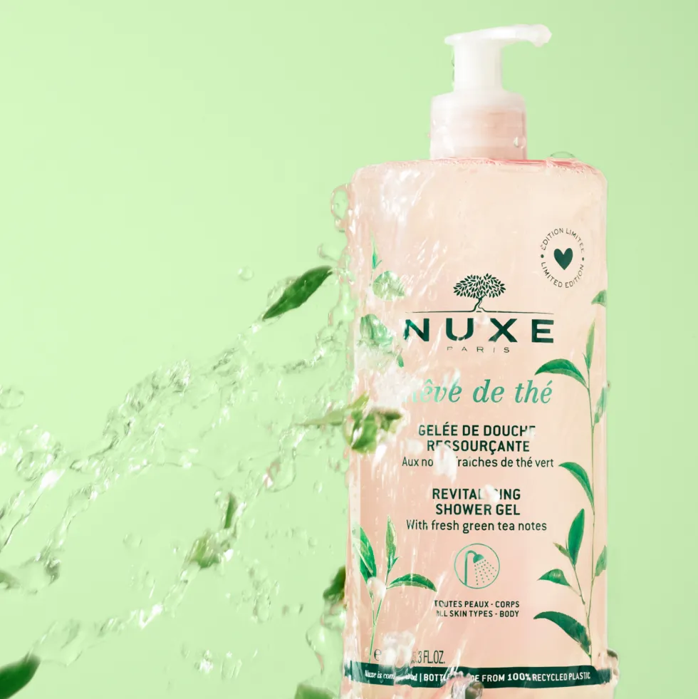 Nuxe Rêve de Thé - Gel doccia rigenerante per detergere e ammorbidire la pelle, 750 ml
