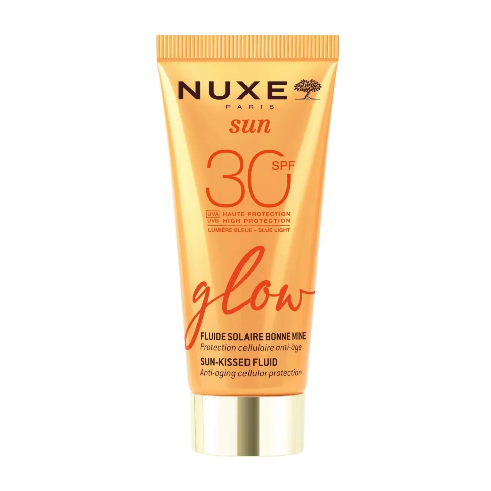 Nuxe Sun Fluido Solare Viso Glow Spf 30 - Fluido per proteggere e illuminare il viso, 40 ml