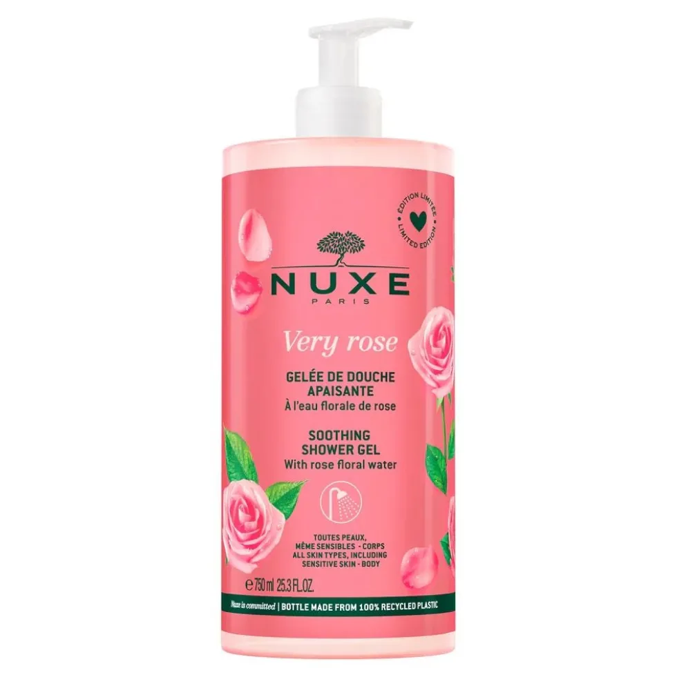 Nuxe Very Rose - Gel doccia lenitivo per la detersione della pelle sensibile, 750 ml