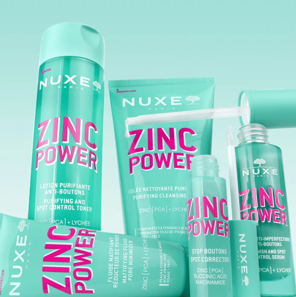 Nuxe Zinc Power Gel detergente purificante per la pelle grassa e acneica, 400 ml