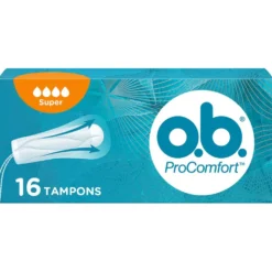 o.b. Assorbenti Interni ProComfort Super Facili da Applicare e Rimuovere Flusso Intenso Tamponi Interni Trama Assorbente, 16 Pezzi
