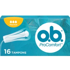 o.b. Assorbenti Interni ProComfort Normal Facili da Applicare e Rimuovere Flusso Medio e Intenso Tamponi Interni Trama Assorbente, 16 pezzi
