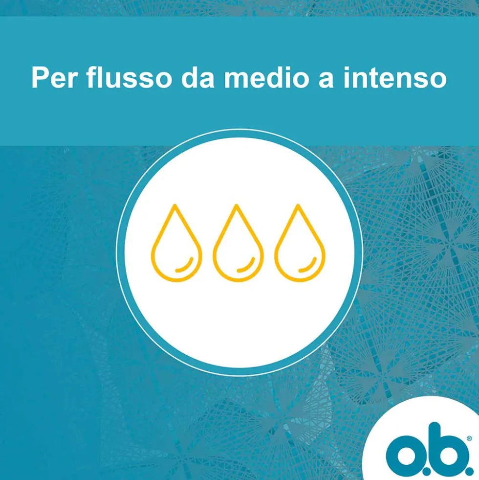 o.b. Assorbenti Interni ProComfort Normal Facili da Applicare e Rimuovere Flusso Medio e Intenso Tamponi Interni Trama Assorbente, 16 pezzi