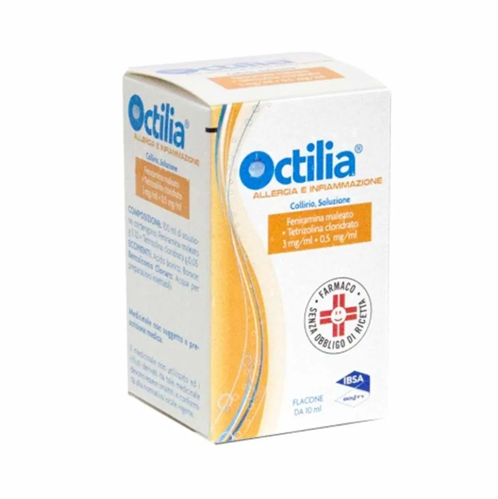 Octilia All Inf Allergia e Infiammazione Collirio 3mg/ml Feniramina Maleato + 0,mg/ml Tetrizolina Cloridrato, 10ml