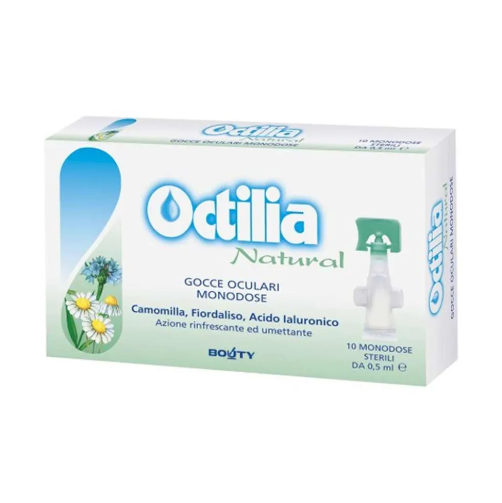 Octilia Natural Gocce Oculari per Occhi Irritati e Arrossati, 10 Flaconcini