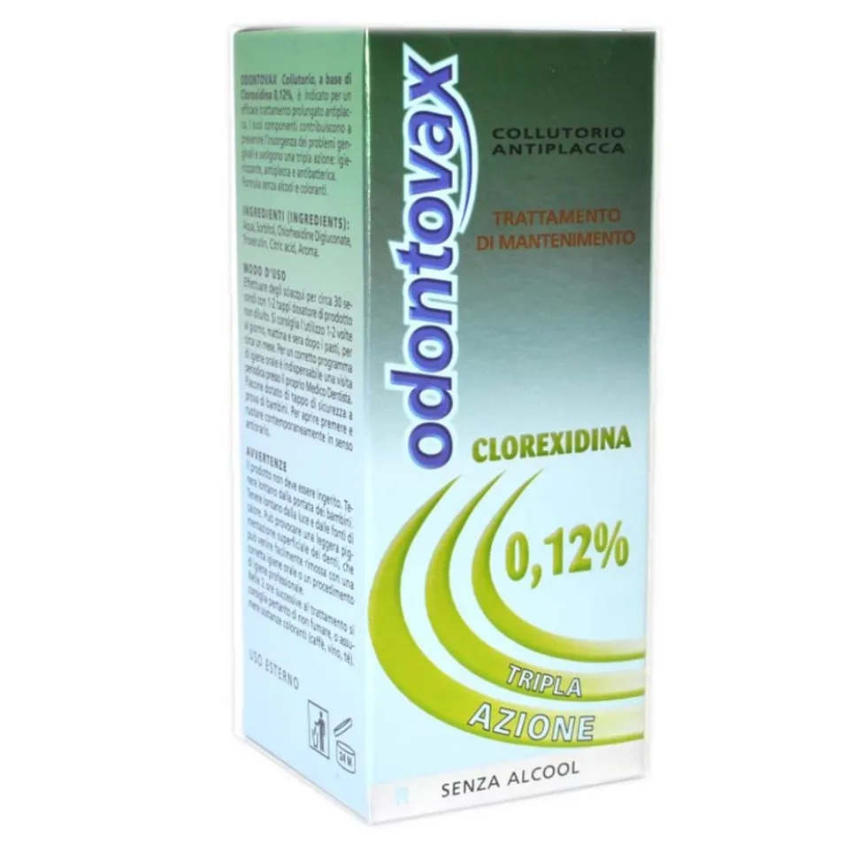 Odontovax Collutorio Antiplacca con Clorexidina 0,12%, 200ml
