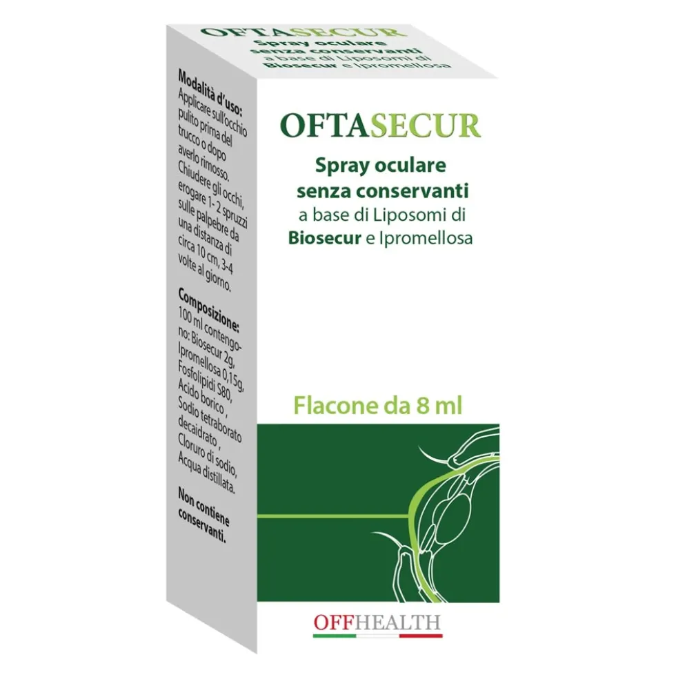 Offhealth Oftasecur Spray Oculare Senza Conservanti, 8ml