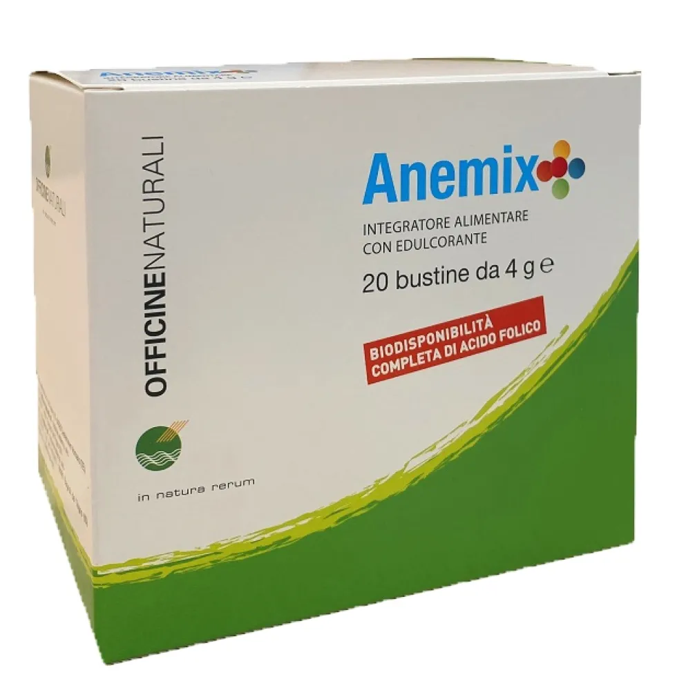 Officine Naturali Anemix - Integratore alimentare per la funzionalità ematica, 20 bustine da 5 g