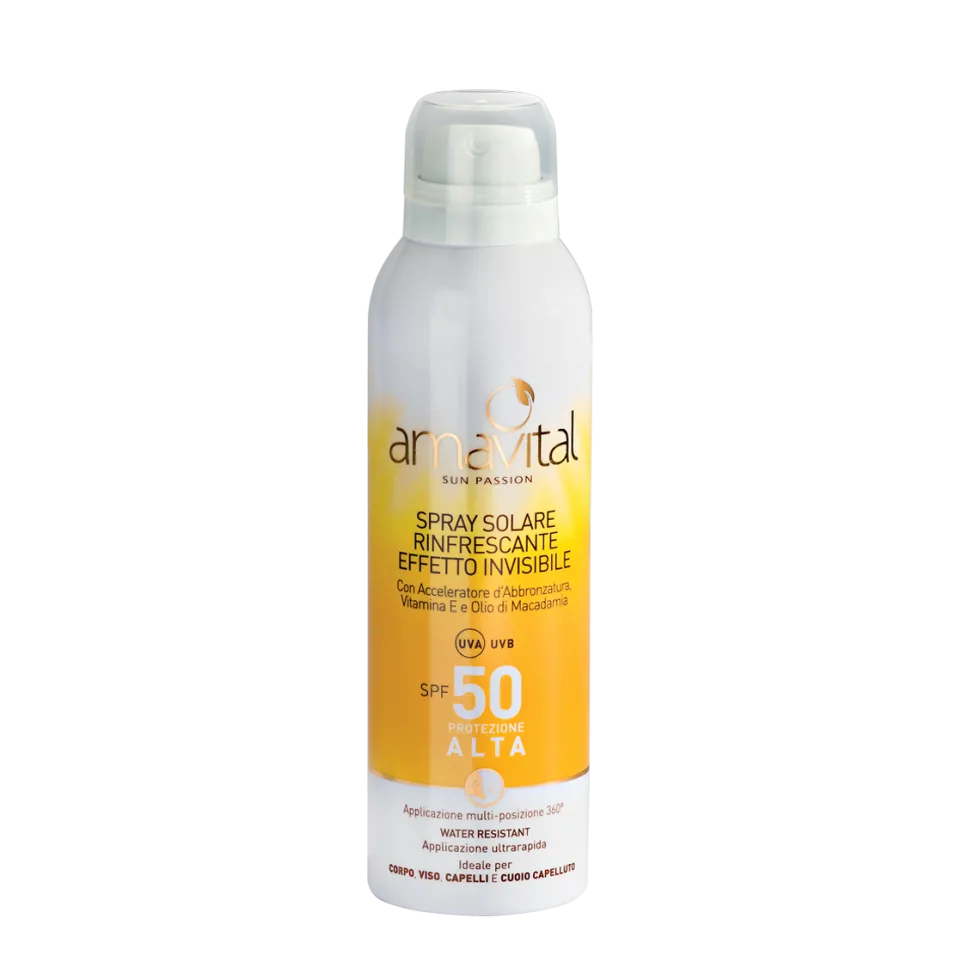 Oficine Cleman Amavital Sun Passion - Spray solare invisibile SPF 50 per il corpo, 150 ml