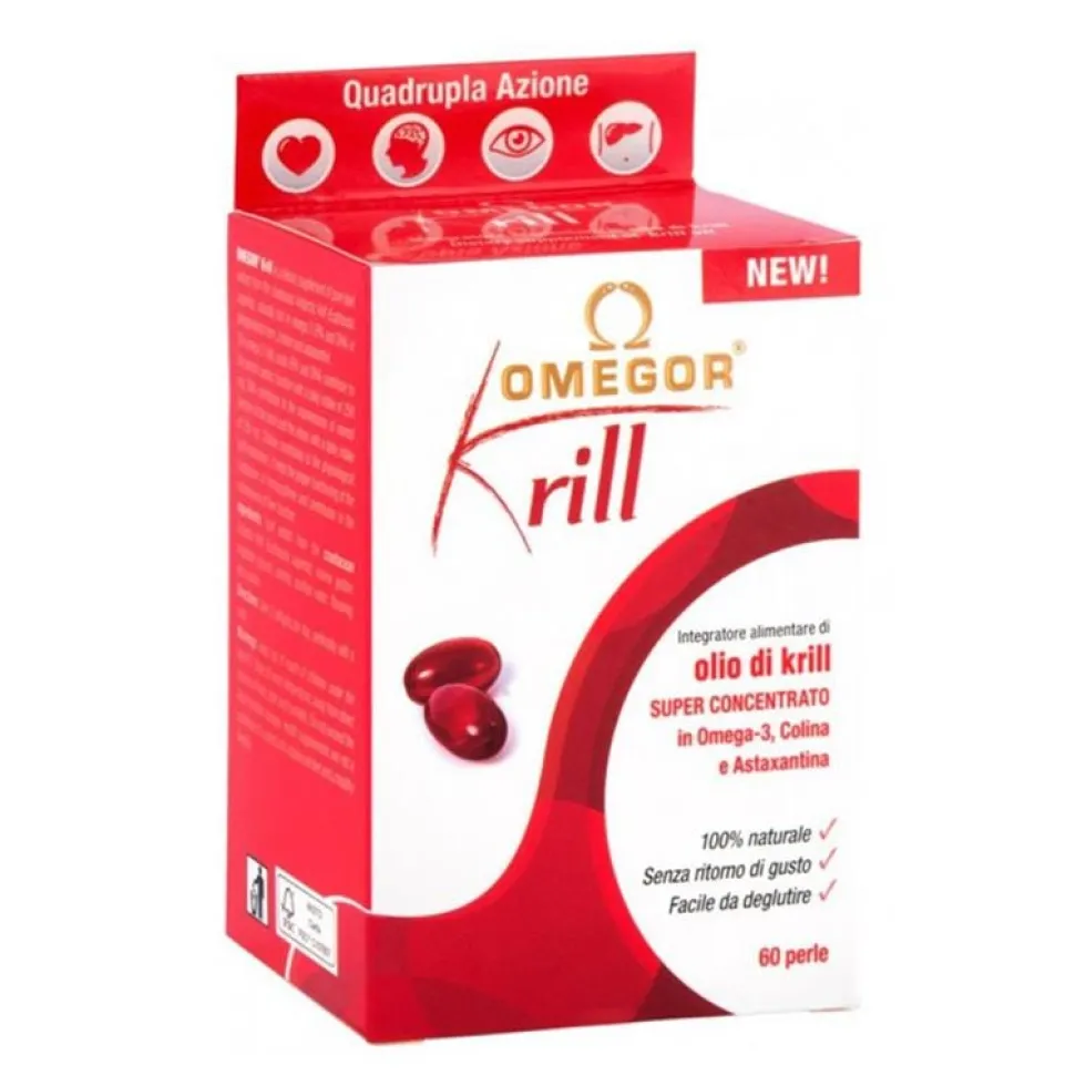 Omegor Krill - Integratore di olio di krill per la funzione cardiaca e cerebrale, 60 capsule molli