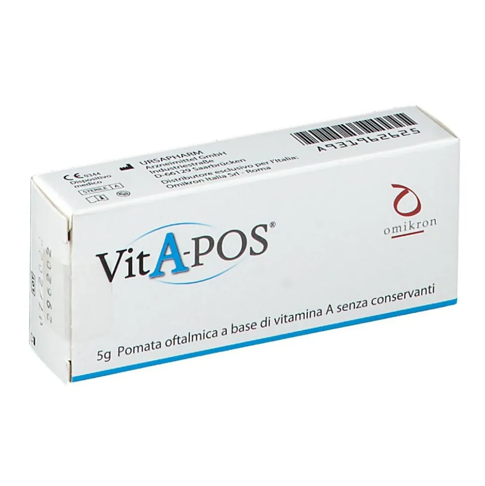Omikron Vitapos Pomata Oftalmica a base di Vitamina A, 5g