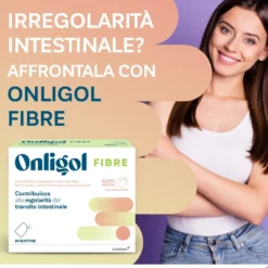 Onligol Fibre Integratore Transito Intestinale gusto Pesca, 20 Bustine