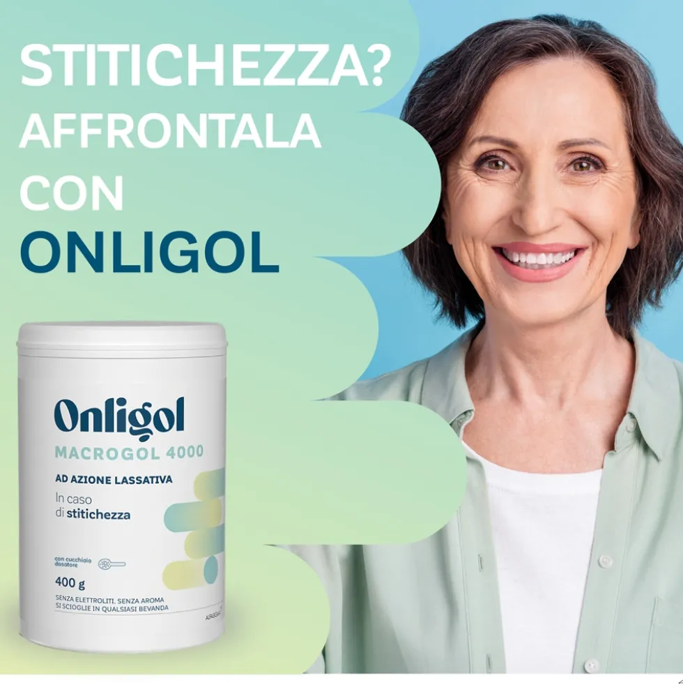 Onligol Macrogol 4000 Lassativo Osmotico per Stitichezza Ricorrente, 400g
