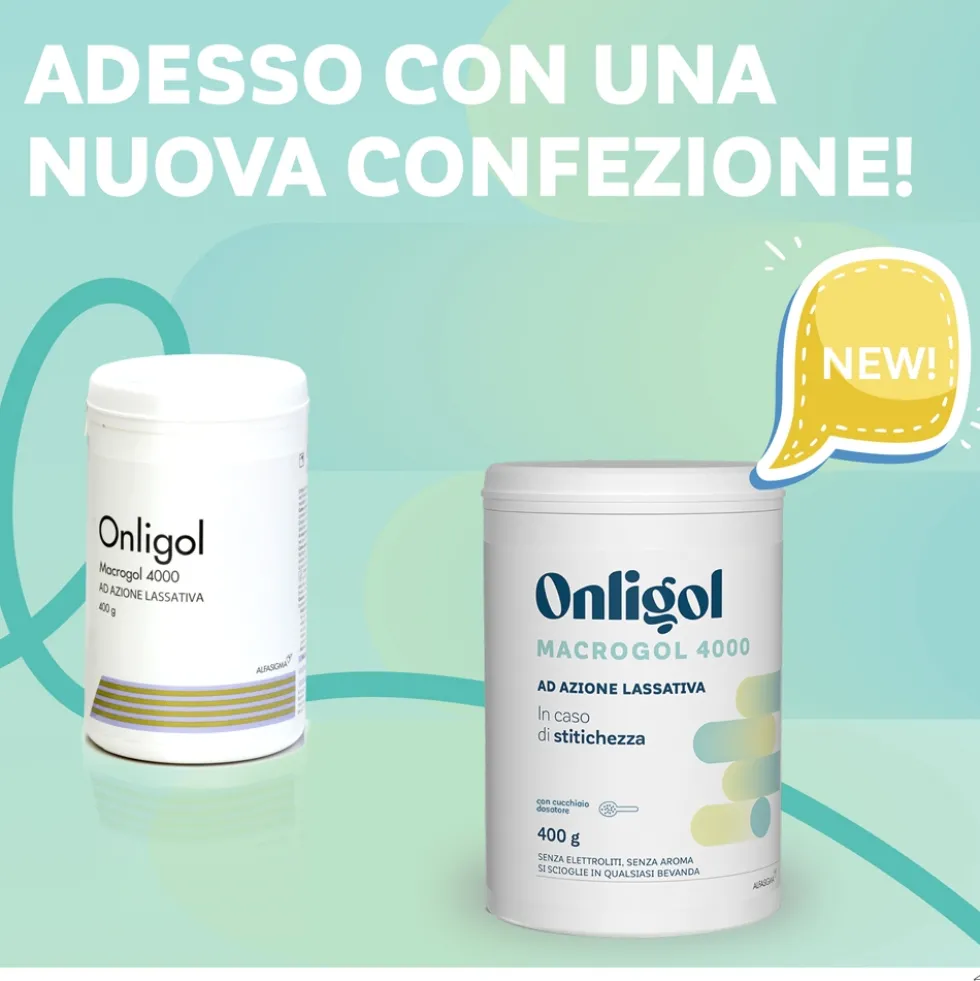 Onligol Macrogol 4000 Lassativo Osmotico per Stitichezza Ricorrente, 400g