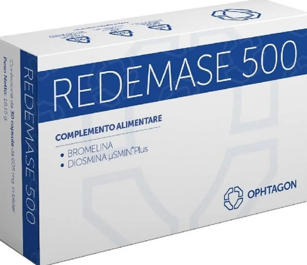 Ophtagon Redemase 500 Integratore per il microcircolo e il drenaggio dei liquidi, 30 capsule