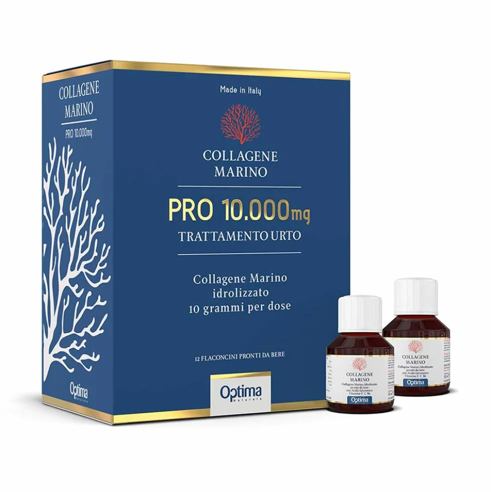 Optima Naturals Collagene Marino - PRO 10.000mg Trattamento Urto, 12 Flaconi