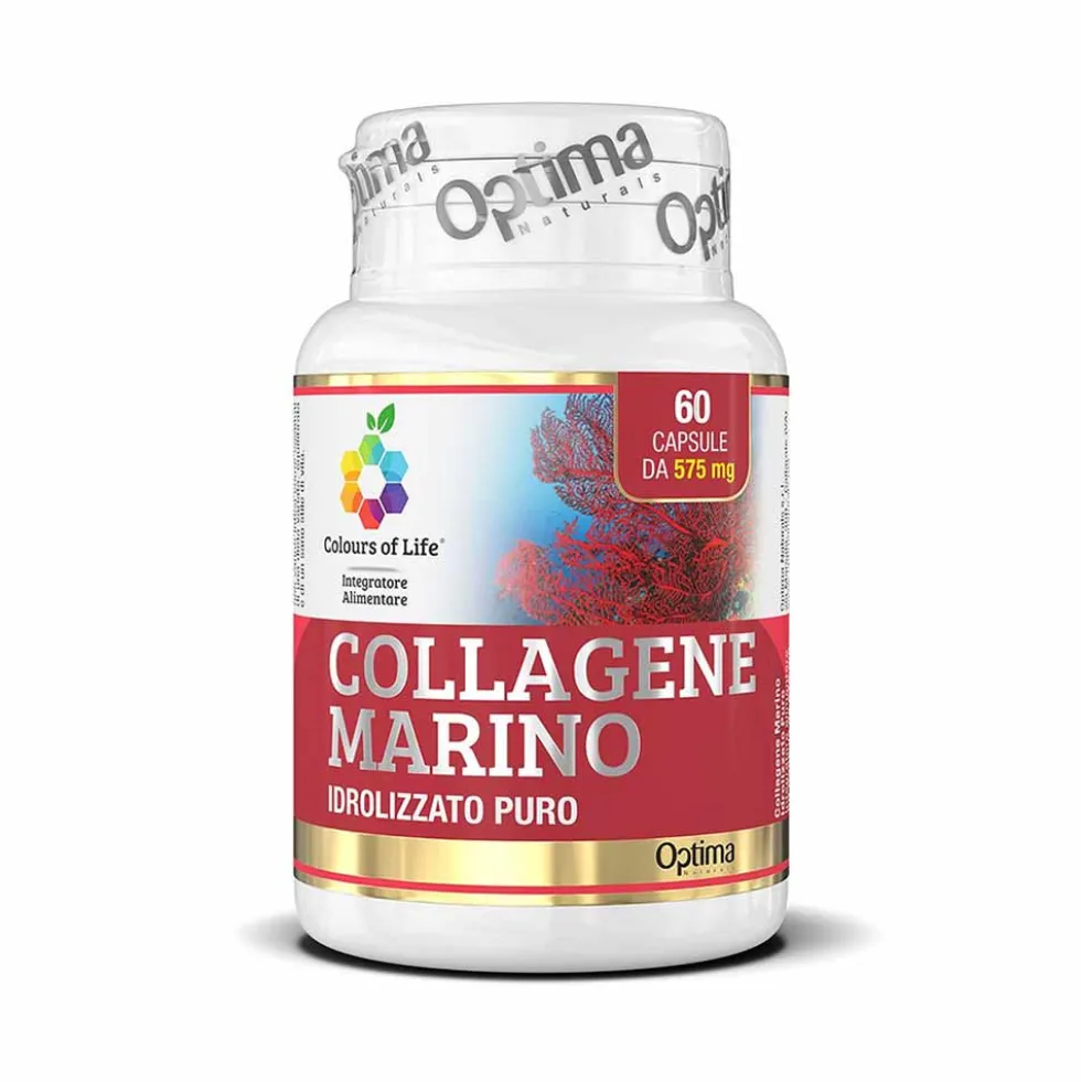 Optima Naturals Colours Of Life Collagene Marino - Integratore alimentare per la pelle, 60 capsule