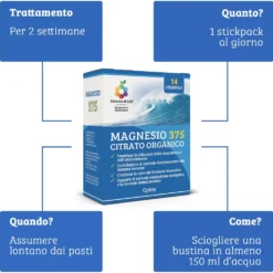 Optima Naturals Colours Of Life - Magnesio 375 Citrato Organico, 14 Stick