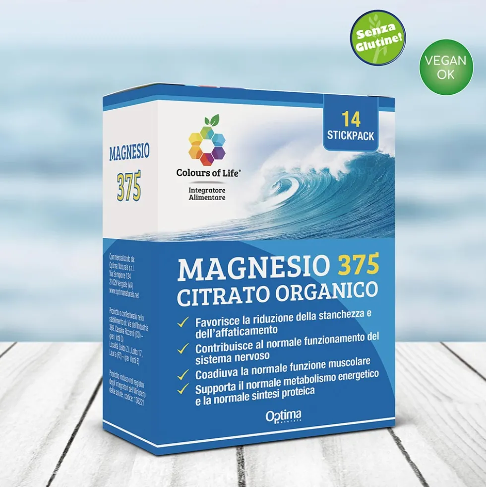 Optima Naturals Colours Of Life - Magnesio 375 Citrato Organico, 14 Stick