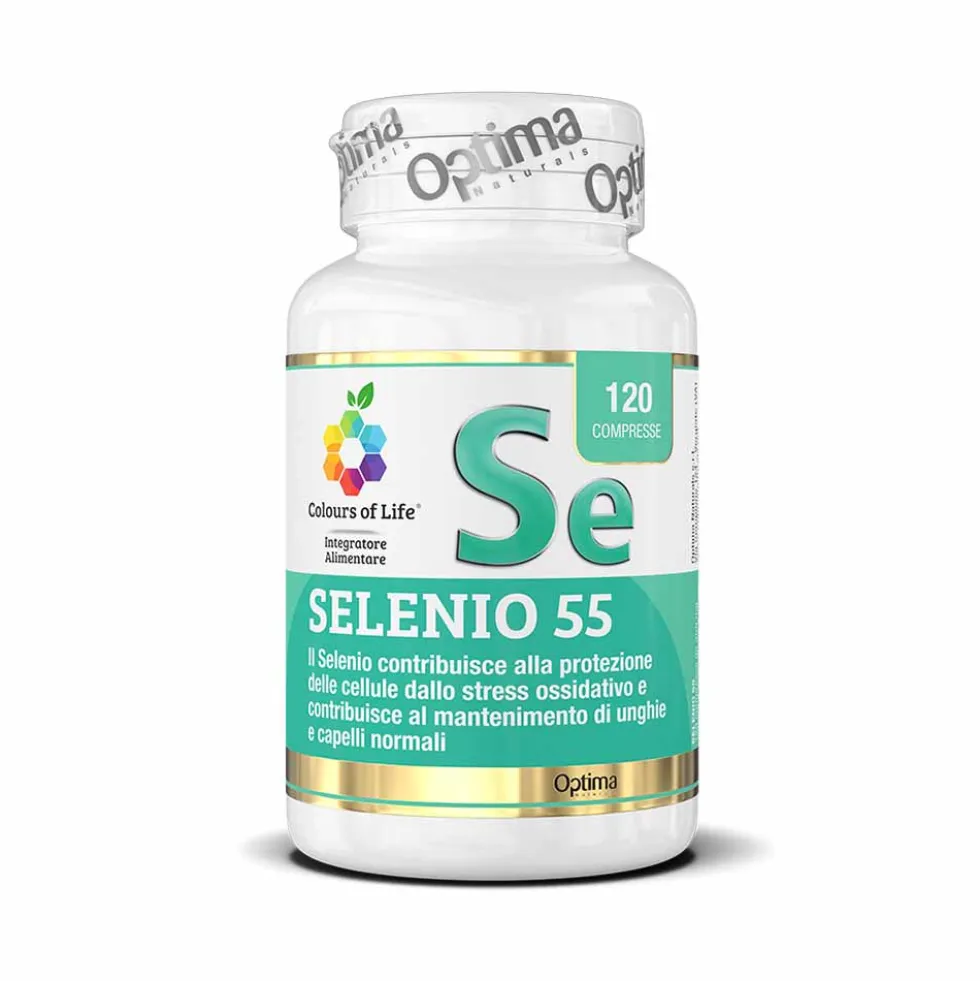 Optima Naturals Colours Of Life - Selenio 55 per Unghie e Capelli, 120 Compresse